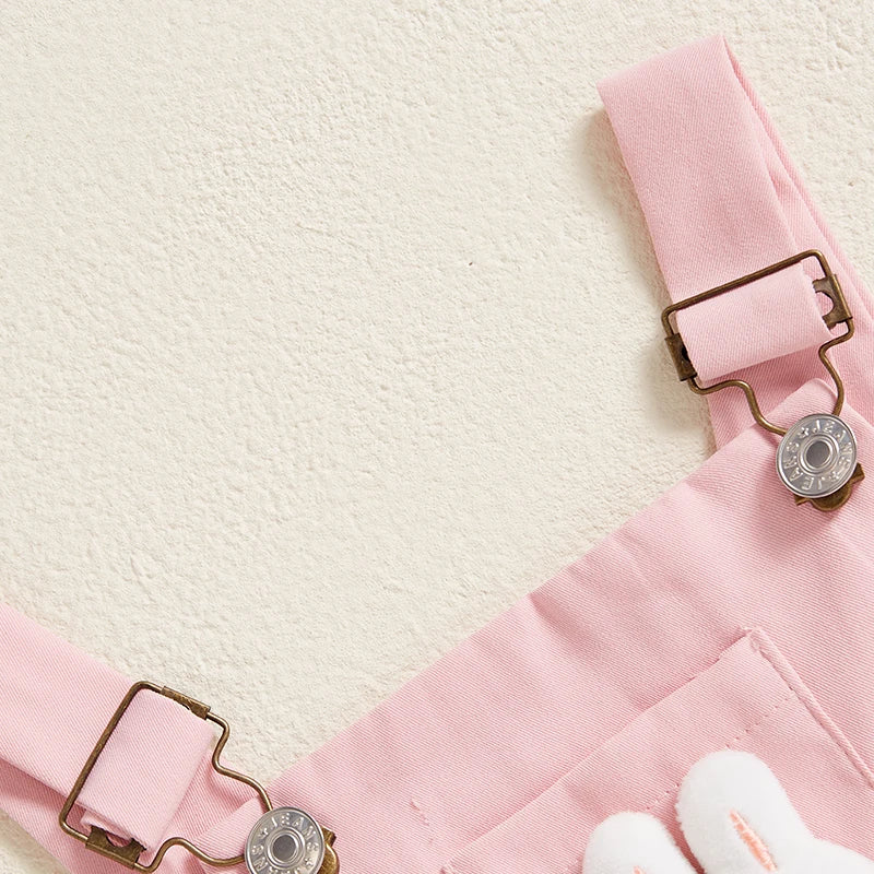 Salopette bébé fille lapin 3D – Barboteuse douce sans manches (6–36 mois)