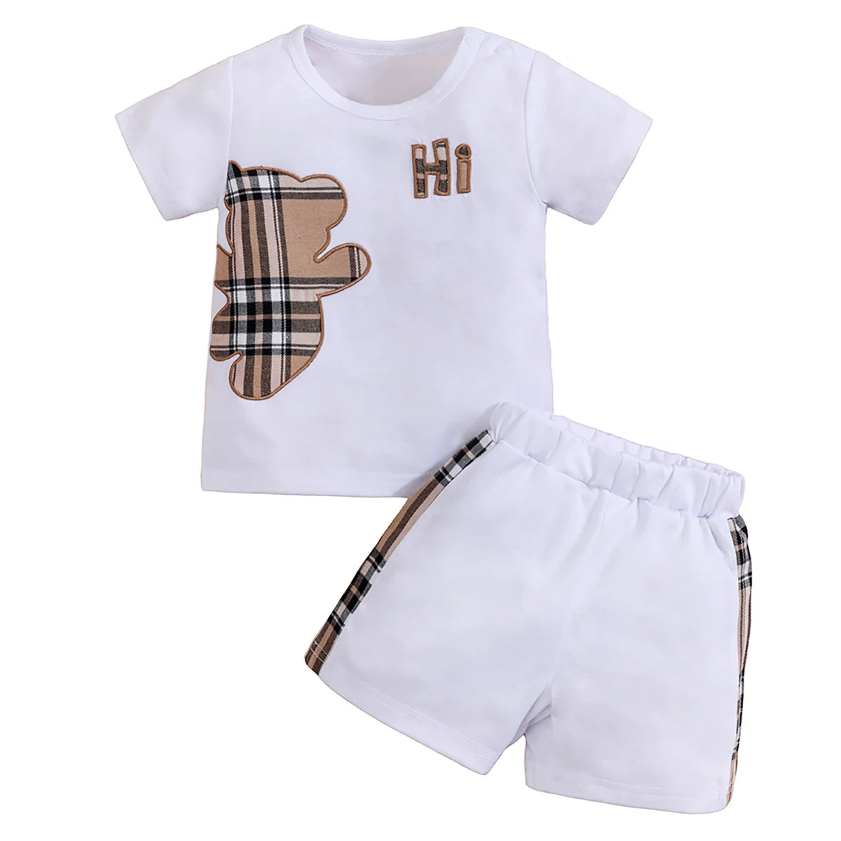 Ensemble bébé 2 pièces – T-shirt à manches courtes + short, tenue d’été garçon