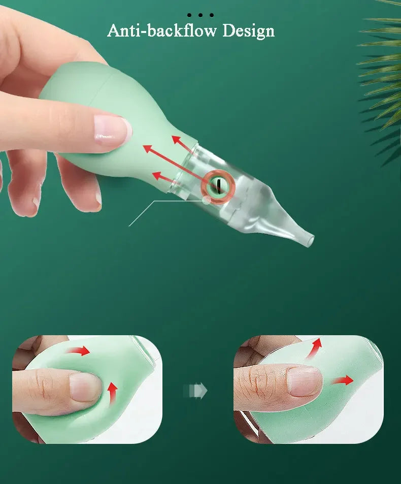 Aspirateur nasal bébé en silicone – Manuel anti-retour – Nettoyeur de nez doux