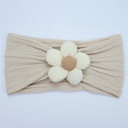 Bandeau Bébé Fille en Nylon Doux avec Fleur – Accessoire Nouveau-né