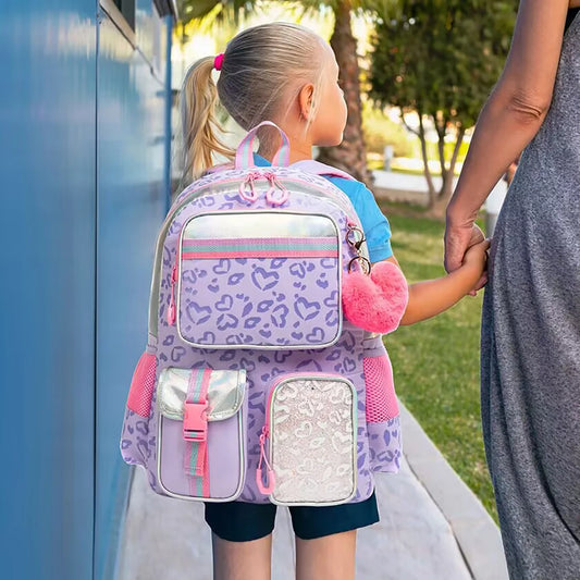 Sac à dos scolaire Meetbelfy pour filles – Cartable esthétique style preppy, sac à livres léger pour école primaire