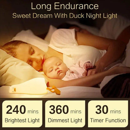 Veilleuse Canard Bébé Tactile Rechargeable – Lumière Apaisante Nuit