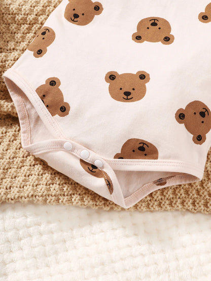 Ensemble Bébé Ourson 4 Pièces – Tenue Douce Nouveau-Né