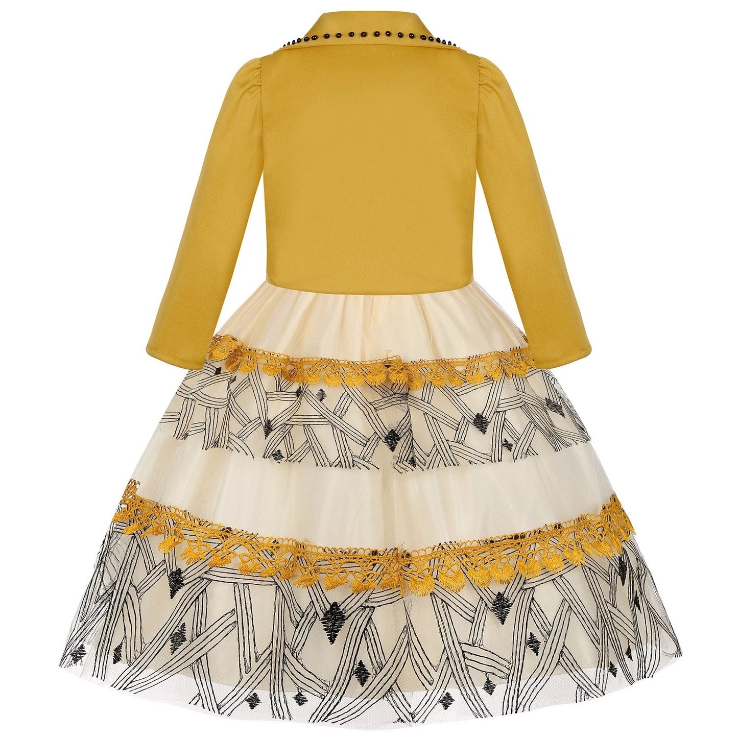 Robe Princesse Fille 2 Pièces (Robe + Veste) – Noir & Rose | Cérémonie, Anniversaire, Piano (5–14 ans)