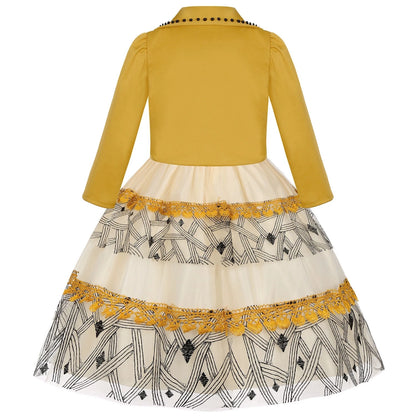 Robe Princesse Fille 2 Pièces (Robe + Veste) – Noir & Rose | Cérémonie, Anniversaire, Piano (5–14 ans)