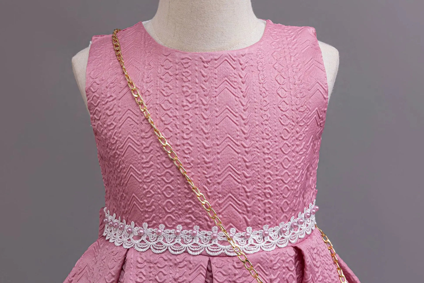 Robe Princesse Élégante Fille – Manches Longues avec Sac Assorti