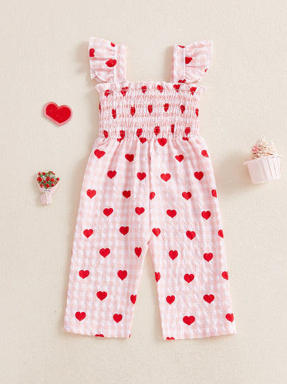 Combinaison bébé à cœurs – Fille (1–3 ans)