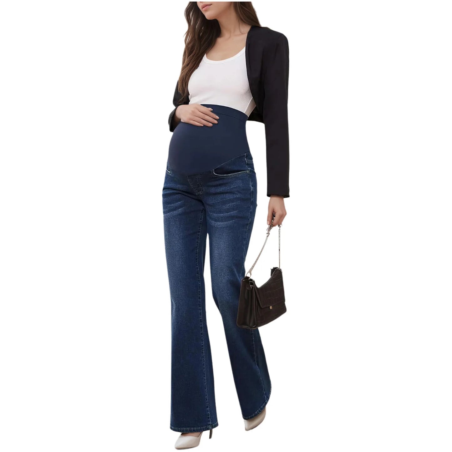 Jean de Maternité Évasé Premium – Confort & Style pour Future Maman