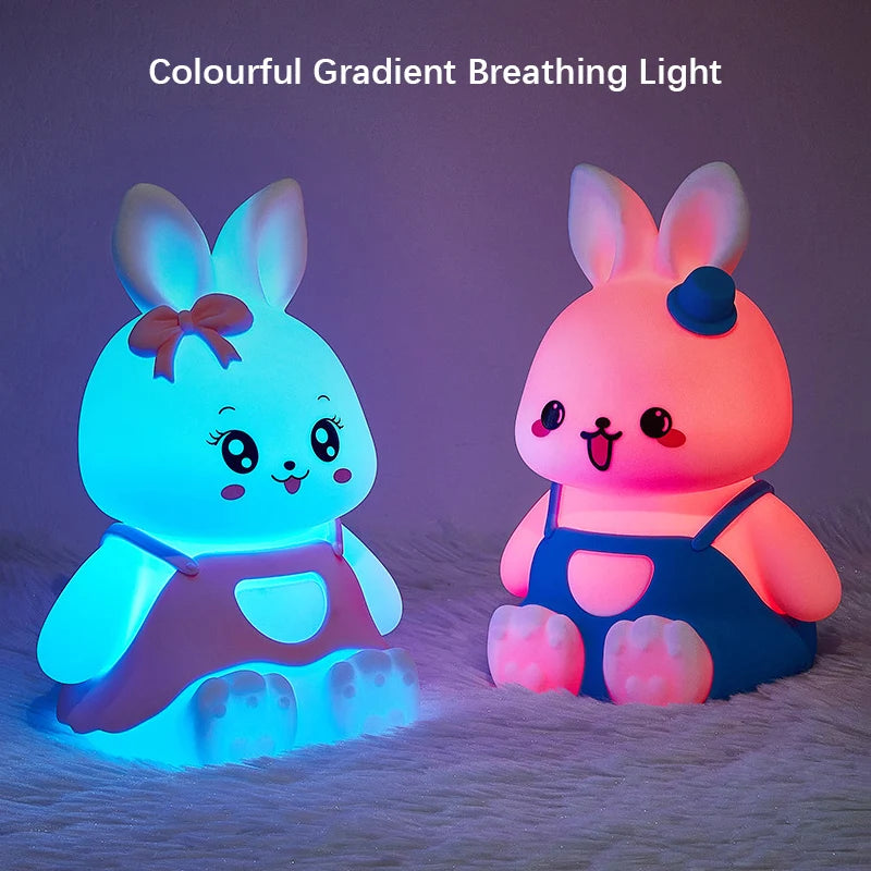 Veilleuse Lapin LED pour Enfant – 5 Couleurs Changeantes