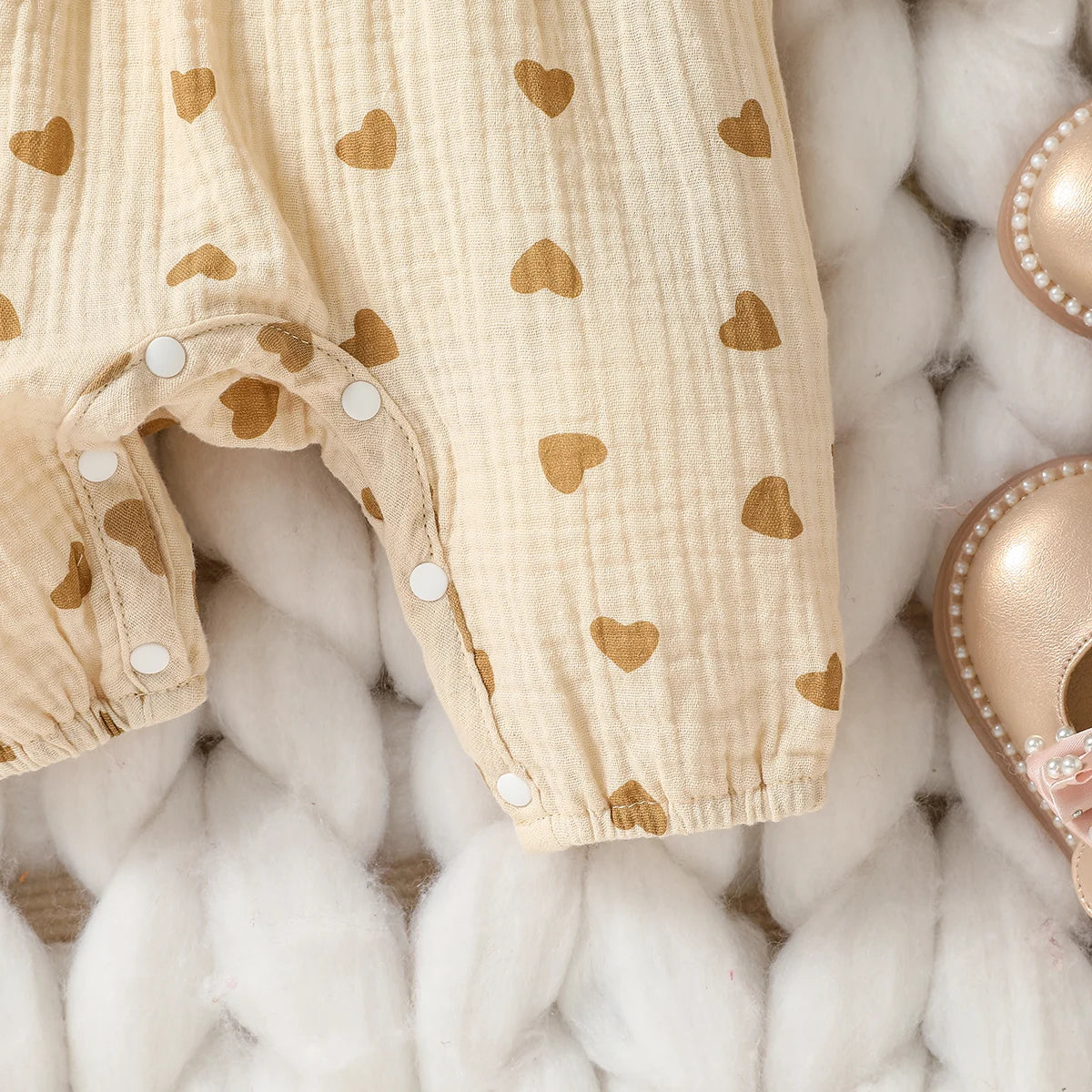 Combinaison Bébé Fille en Coton avec Nœud – Douce & Élégante