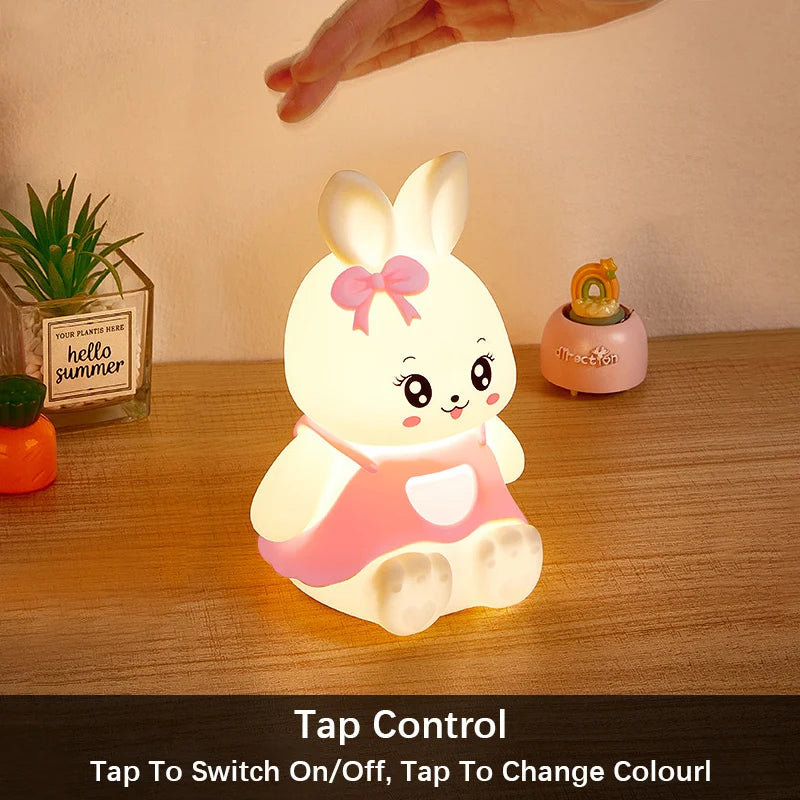 Veilleuse Lapin LED pour Enfant – 5 Couleurs Changeantes