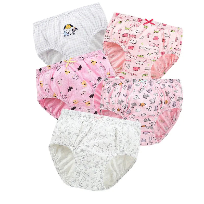 Lot de Sous-Vêtements Fille 100% Coton – Motifs Chats Mignons & Confort Doux