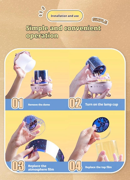 Projecteur Galaxy 360° – Veilleuse Ciel Étoilé (12 Films)