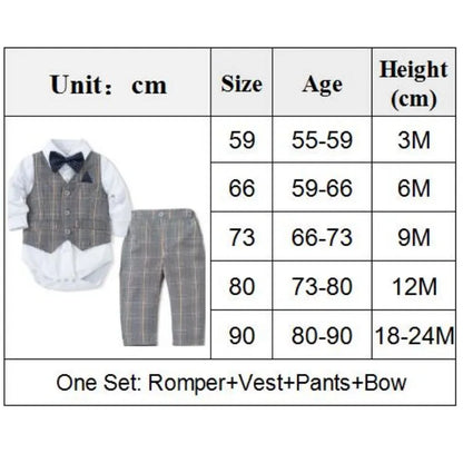 Costume pour bébé garçon, gilet à carreaux, chapeau, ensemble de 1er anniversaire, barboteuse à manches longues, tenue d'automne, vêtements pour nouveau-né de 3 à 24 mois