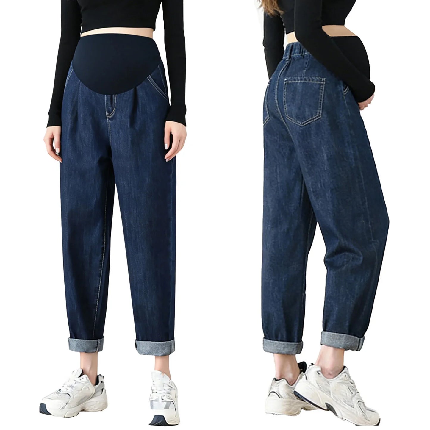 Jean Maternité Confort Absolu – Taille Haute avec Soutien Évolutif