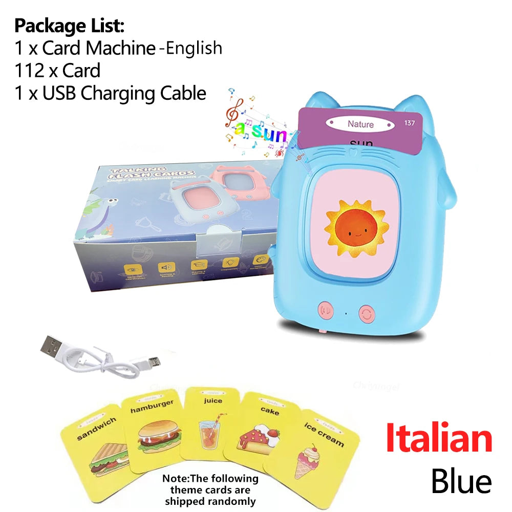Machine d’Apprentissage Parlante avec Cartes Flash – Jouet Éducatif Multilingue pour Tout-Petits