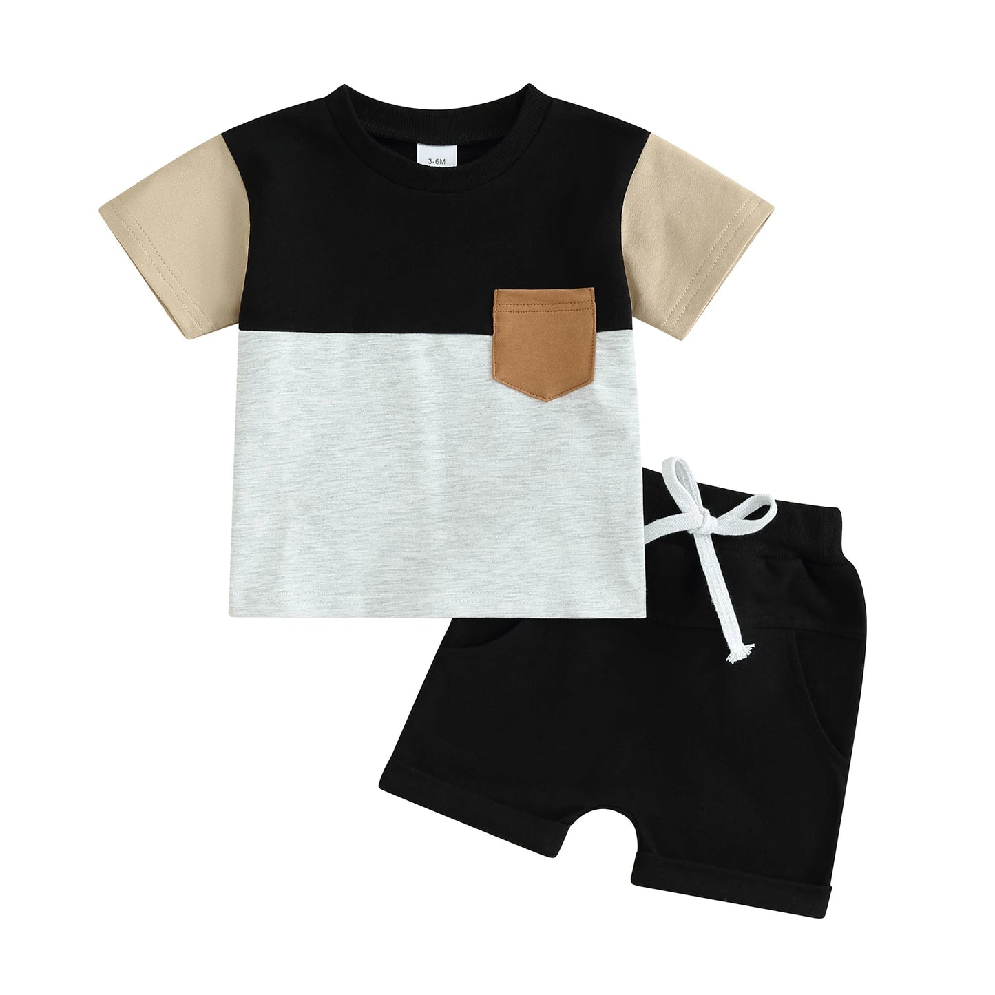 Ensemble d’été bébé garçon 2 pièces – T-shirt à manches courtes & short confortable (6 à 36 mois)