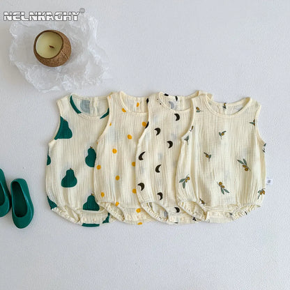 Barboteuse bébé en coton léger – Tenue d’été confortable pour nouveau-né (0-24 mois)