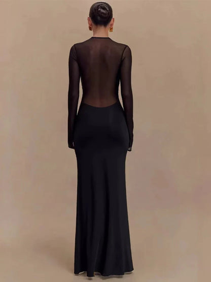 Robe Maternité Studio Luxe – Maille Transparente & Silhouette Sculptée