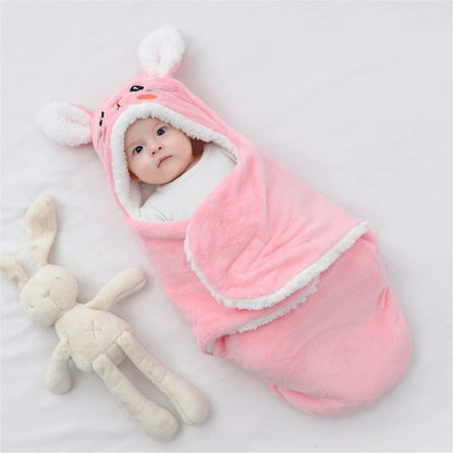 Couverture d’Emmaillotage Bébé Hiver – Flanelle Chaude avec Capuche