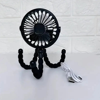 Ventilateur Flexible pour Poussette Bébé Rechargeable USB – Mini Ventilateur Sécurisé pour Poussette et Siège Auto