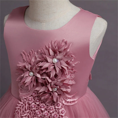 Robe de Princesse en Tulle & Dentelle – Cérémonie & Fête pour Fille (7–13 ans)