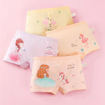 Lot de 4 Culottes Fille en Coton Doux – Confort Petit Trésor