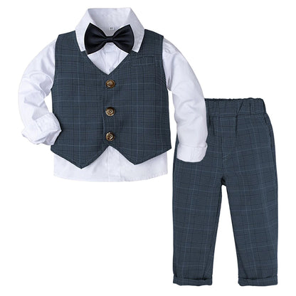 Ensemble de costumes pour bébés garçons, Blazer pour tout-petits, costumes de mariage pour nourrissons, tenue de baptême, smoking, ensembles de vêtements formels de noël pour enfants