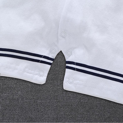 Combinaison Bébé Marin en Coton – Barboteuse Été Nouveau-né