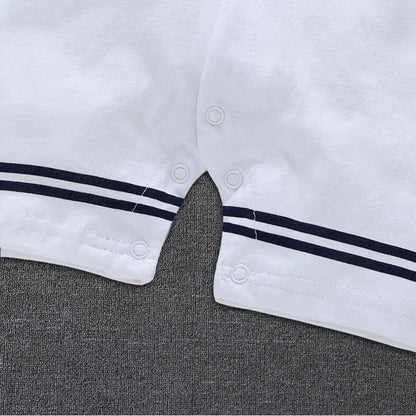 Combinaison Bébé Marin en Coton – Barboteuse Été Nouveau-né