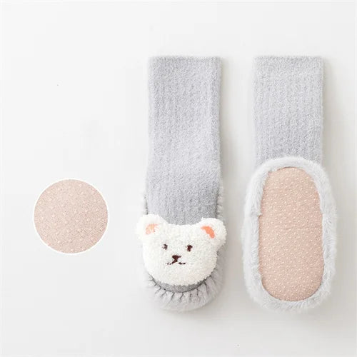 Chaussettes Bébé en Velours Épais – Antidérapantes & Ultra Chaudes | Collection Hiver