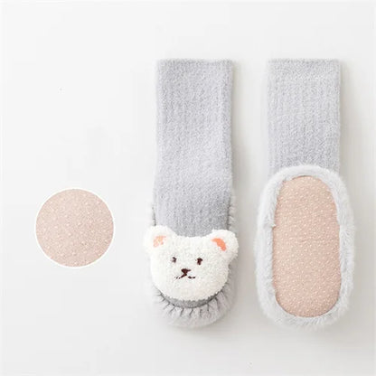 Chaussettes Bébé en Velours Épais – Antidérapantes & Ultra Chaudes | Collection Hiver