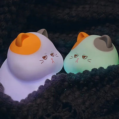 Veilleuse Chat Bébé Silicone Multicolore – Lampe Nuit Apaisante