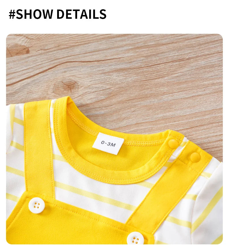 Combinaison Bébé Jaune – Motif Petit Chien Mignon