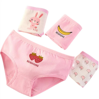 Lot de 4 Culottes Fille en Coton Doux – Confort Petit Trésor
