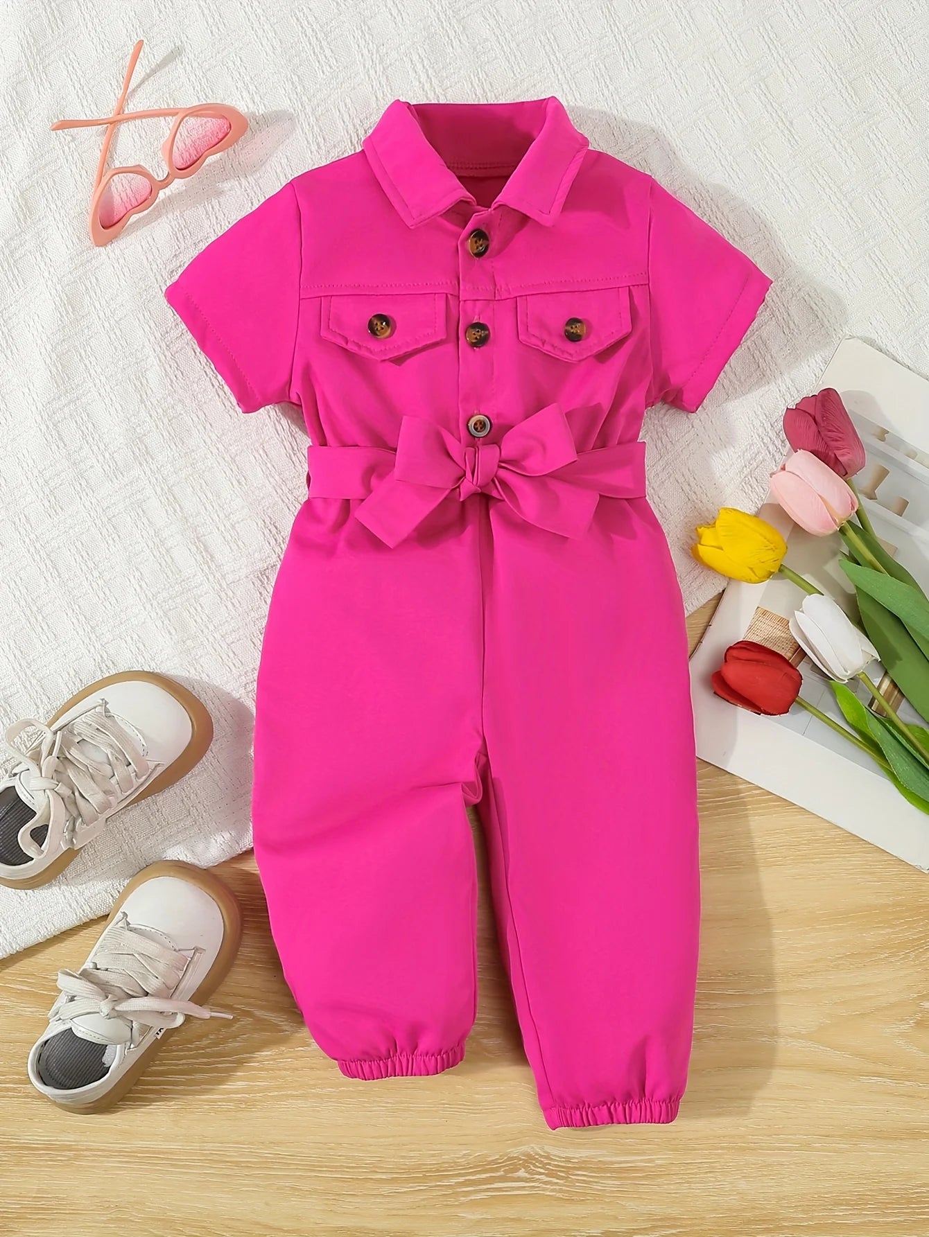Combinaison Bébé Fille Rose Fuchsia – Look Tendance