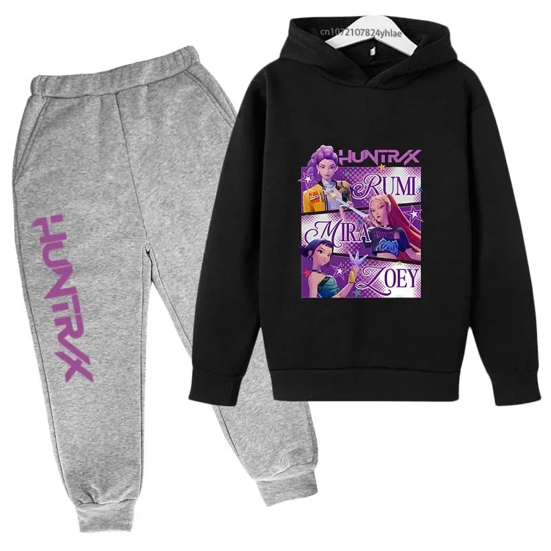 Ensemble Sweat à Capuche & Pantalon Enfant – Style K-Pop Demon Hunters (Ados)   14+