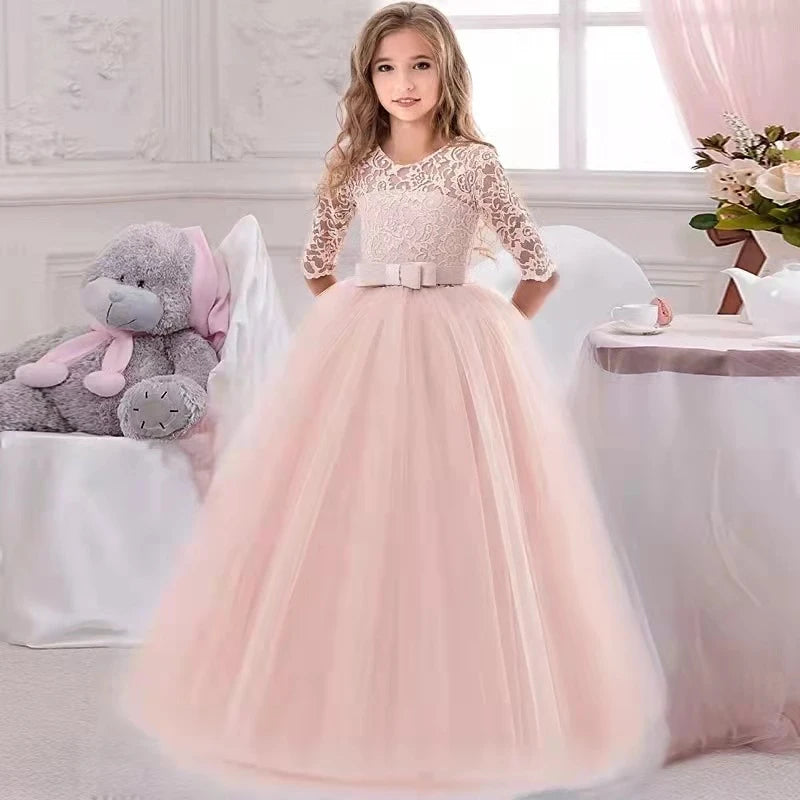 Robe Princesse Fille Élégante – Robe de Cérémonie & Fête pour Enfant