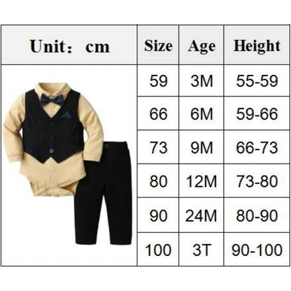 Tenue de gentleman à manches longues pour garçon, ensemble de barboteuses monochromes pour bébé, vêtements pour nouveau-né imbibés, premier anniversaire, printemps et automne, 3-36 mois