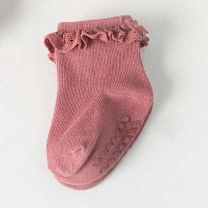 Lot de 4 Chaussettes Bébé Antidérapantes – Douces & Chaudes