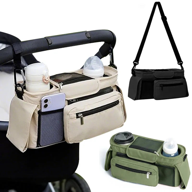 Sac Organisateur de Poussette Bébé – Grande Capacité avec Porte-Biberon et Poches Multifonctions
