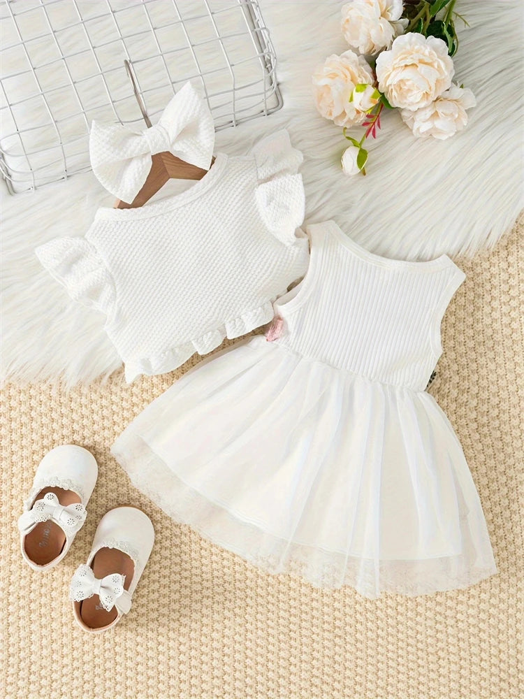 Robe d’Été Fleurie Sans Manches pour Bébé Fille