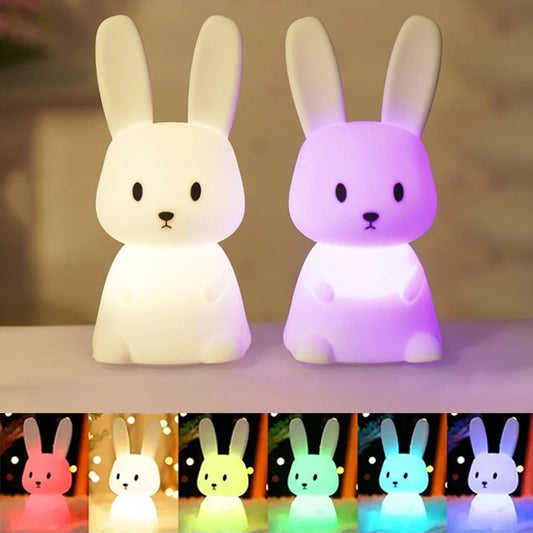Veilleuse Lapin Premium – Lumière Douce Tactile (Chambre Enfant)