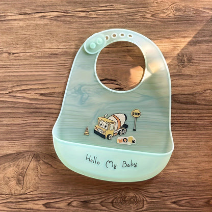 Bavoir bébé en silicone doux avec poche récupératrice – Mignon & pratique au quotidien