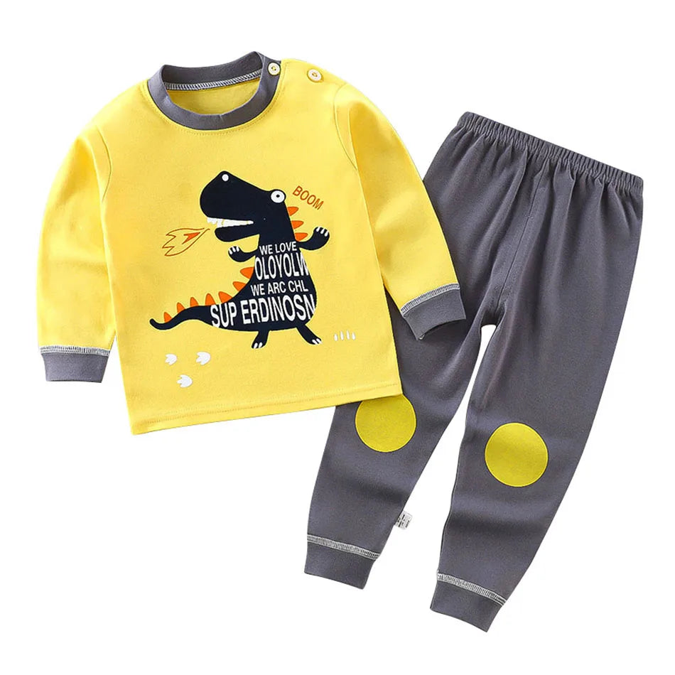 Ensemble de pyjamas en coton pour enfants, vêtements de nuit pour garçons et filles, vêtements de nuit pour enfants, vêtements de maison, vêtements de détente de dessin animé, automne et hiver