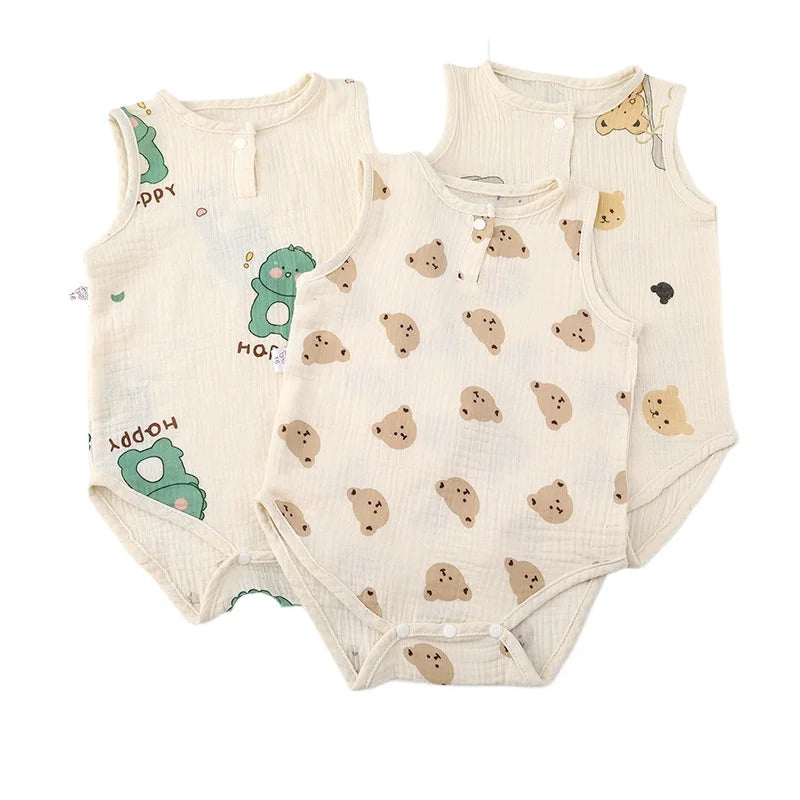 Barboteuse Bébé Coton Été – Body Léger Sans Manches