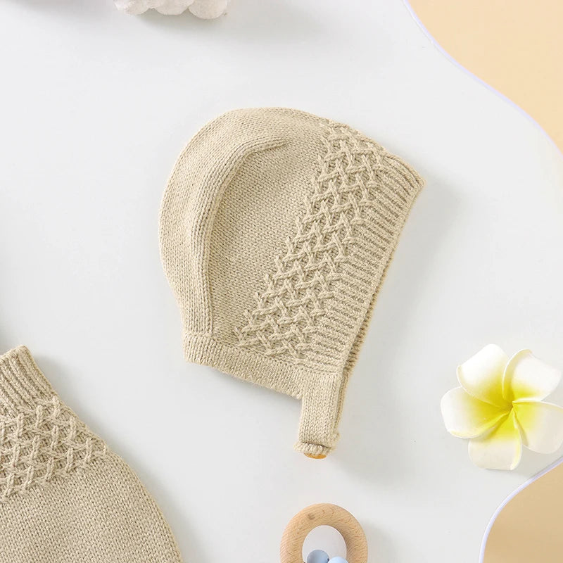 Ensemble Body Bébé Sans Manches & Bonnet – Tenue Douce Unisexe (2 pièces)