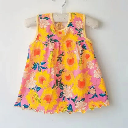 Robe d’Été Bébé Fille en Coton – Légère, Colorée & Brodée