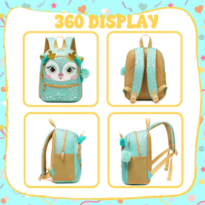 Sac à dos Animal mignon de 13 pouces, 1 pièce, Sports de plein air pour petite fille avec petit pendentif