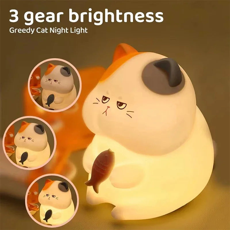 Veilleuse Chat Bébé Silicone Multicolore – Lampe Nuit Apaisante